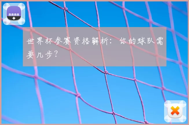 世界杯参赛资格解析：你的球队需要几步？